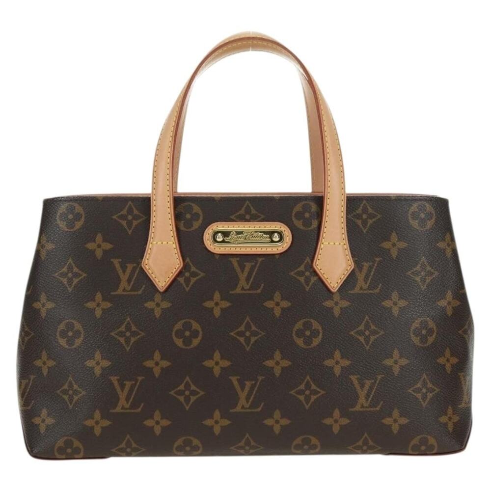 Louis Vuitton Wilshire PM Handbag Brown Coated Canvas